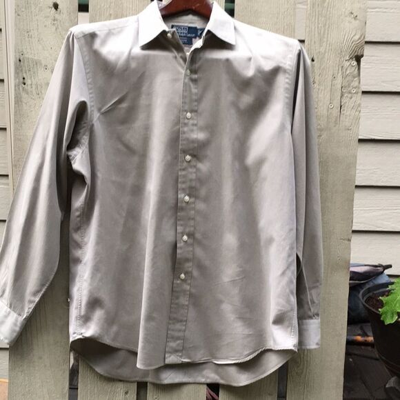 POLO RALPH LAUREN 16.5 “ Curhan Classic Fit Pewter Button Down Shirt - Picture 13 of 13